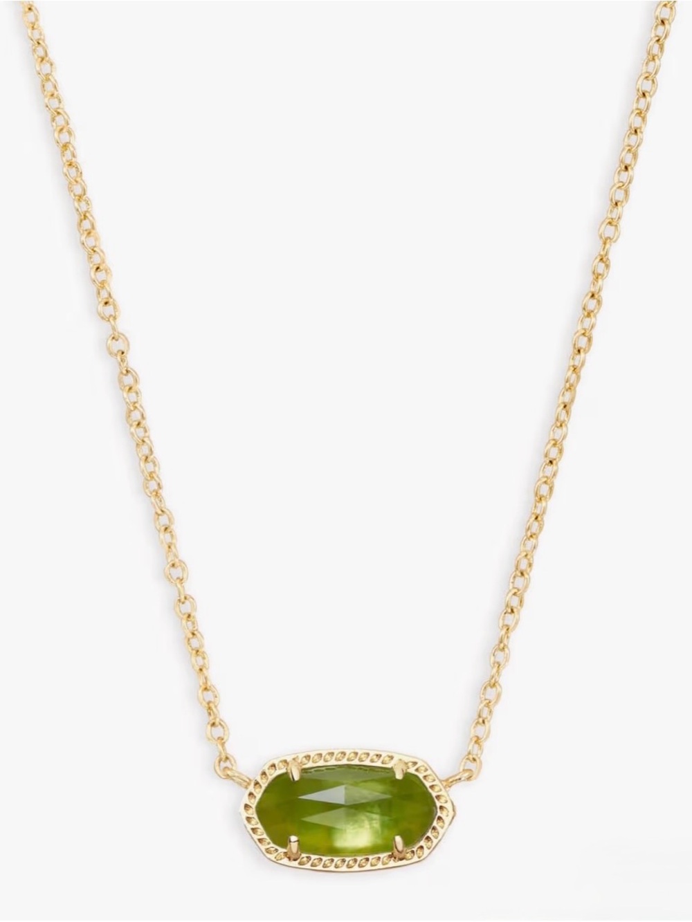 Kendra Scott Elisa Gold Pendant Necklace in Peridot Illusion in Box